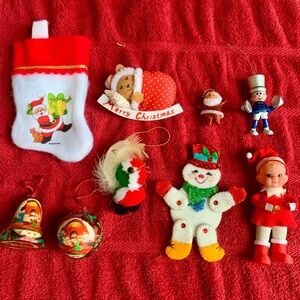 Cute Vintage 1950s-80s Ornament Lot